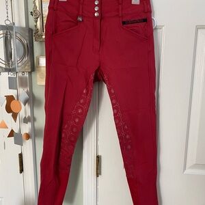 Romfh Full Seat Breeches Size 28R Equestrian Riding Pants Red